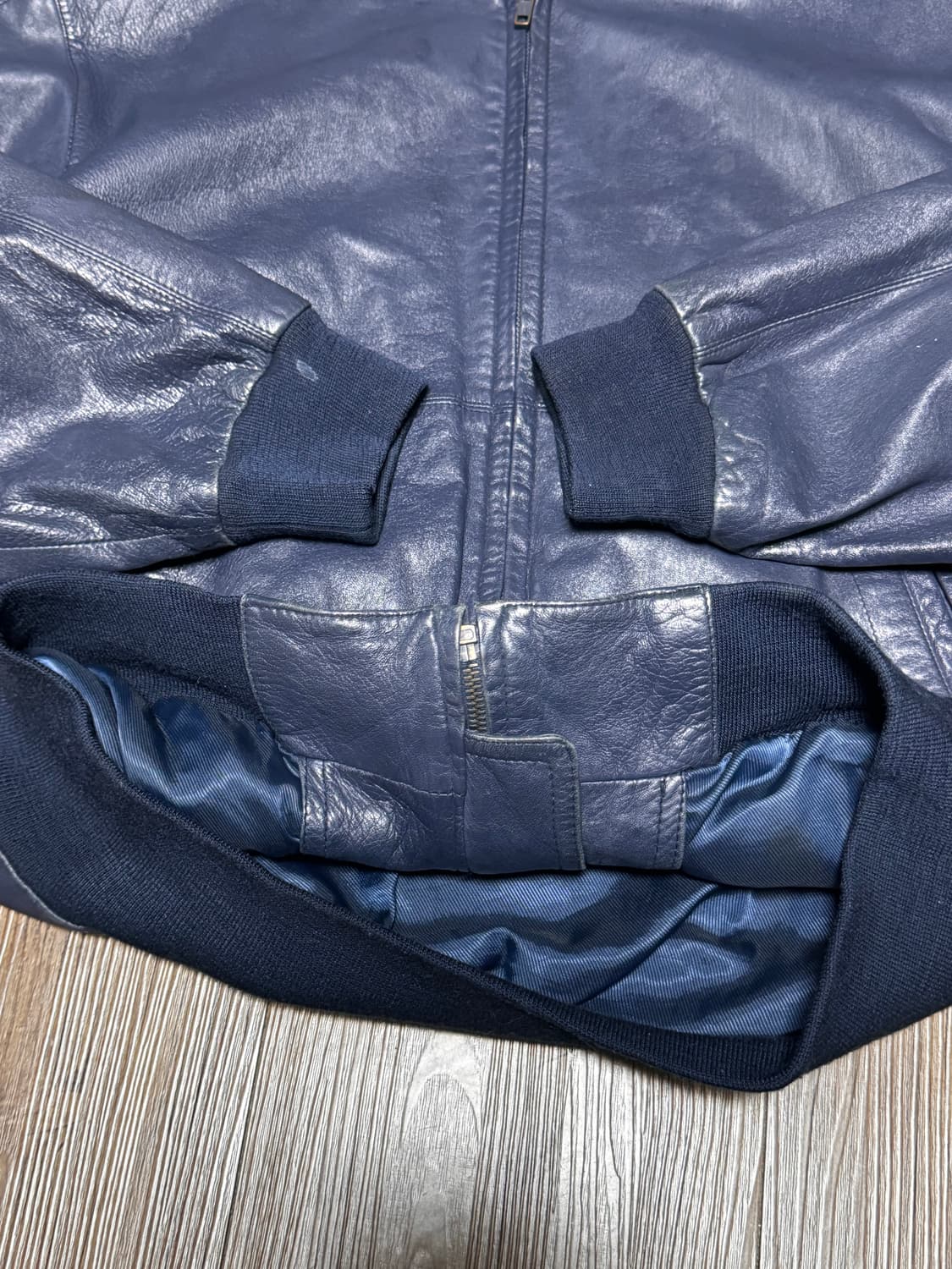 양가죽 네이비 봄버 가죽 자켓 상품이미지4