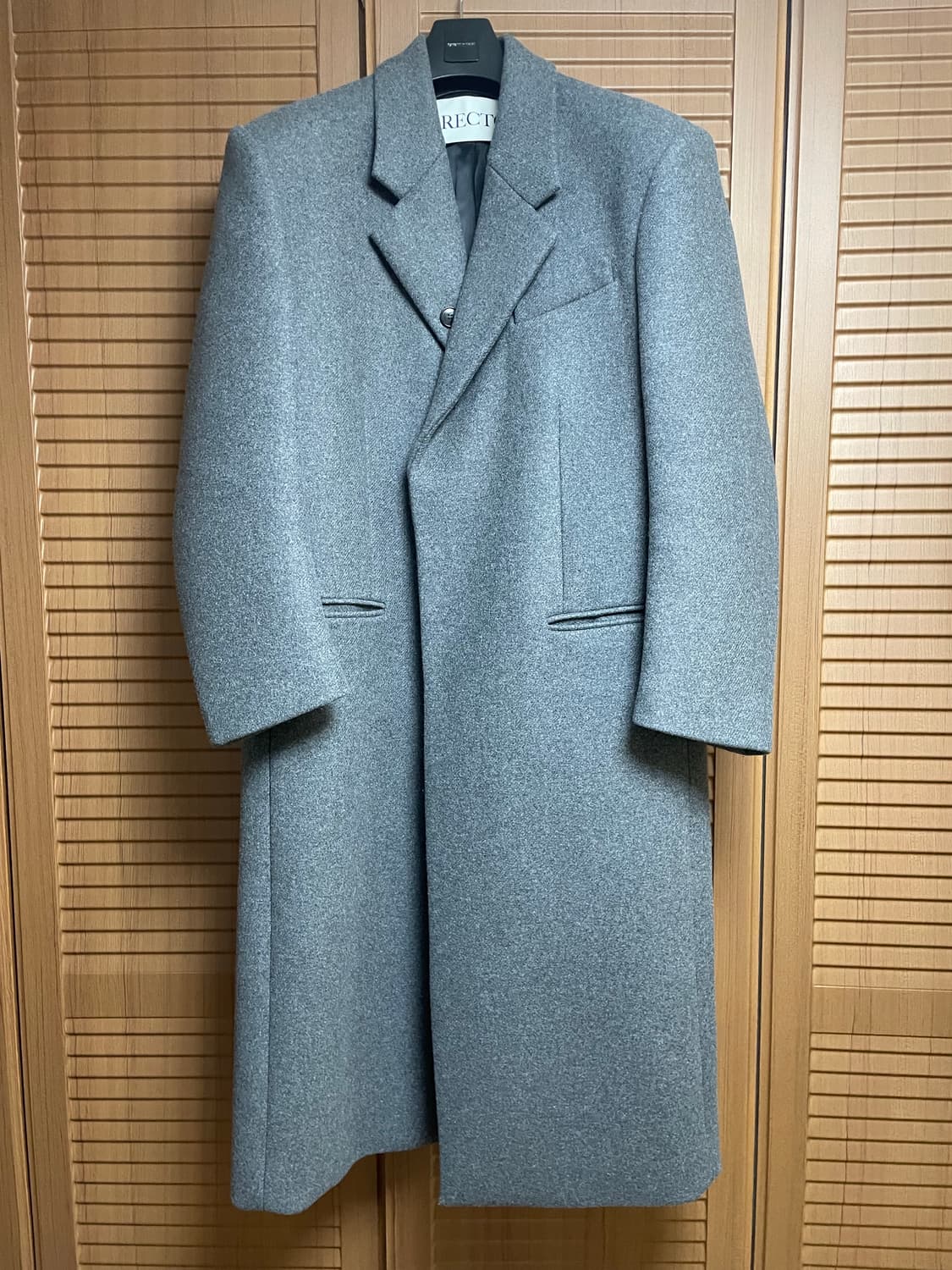 렉토 울 블렌드 헤비 오버사이즈 싱글 코트 그레이 상품이미지3