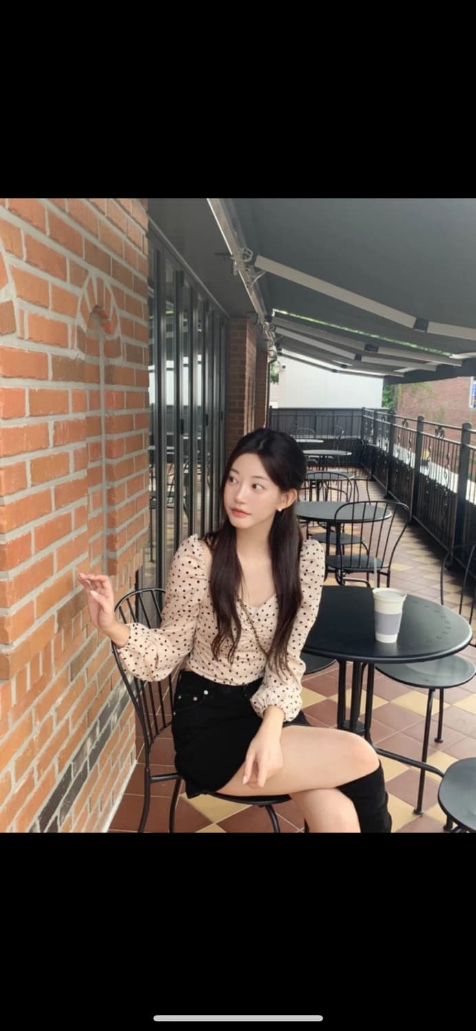 제니오 러블리 도트 블라우스 베이지 m zaenio 상품이미지1