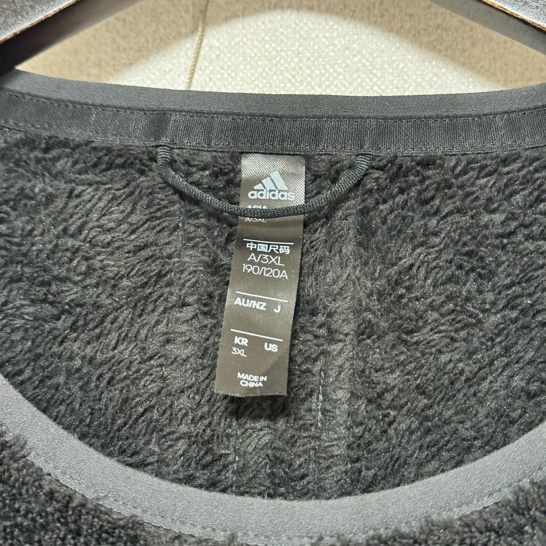 아디다스 플리스 3XL 팝니다! (실착 1회) 상품이미지5