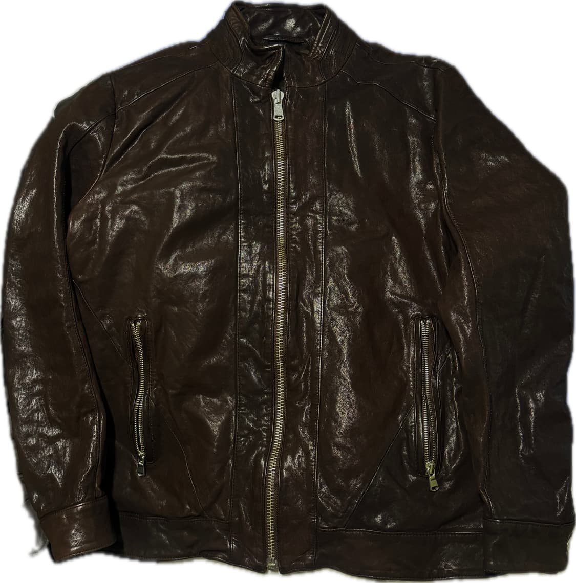 램스킨 다크브라운 양가죽레더자켓 상품이미지1