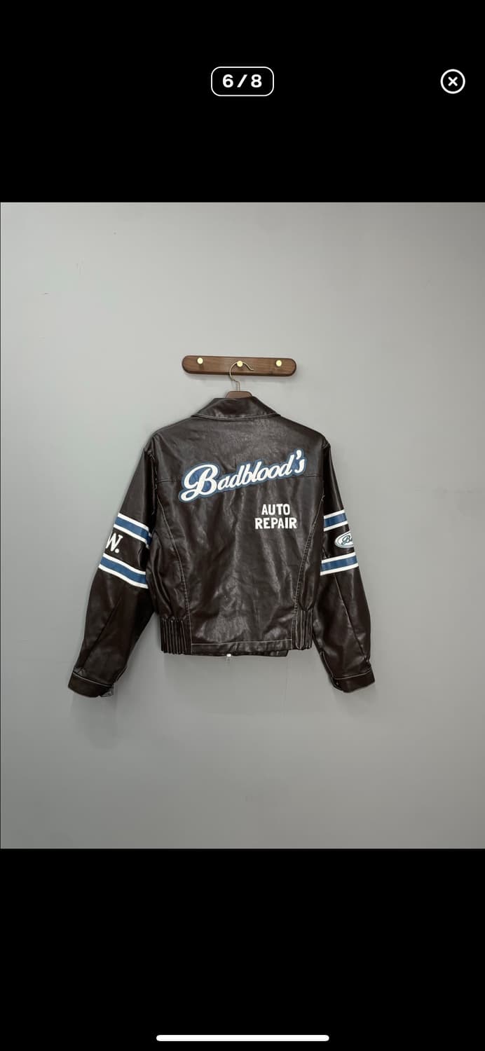 베드블러드 91 레더 브라운 바시티자켓 A3259 상품이미지6