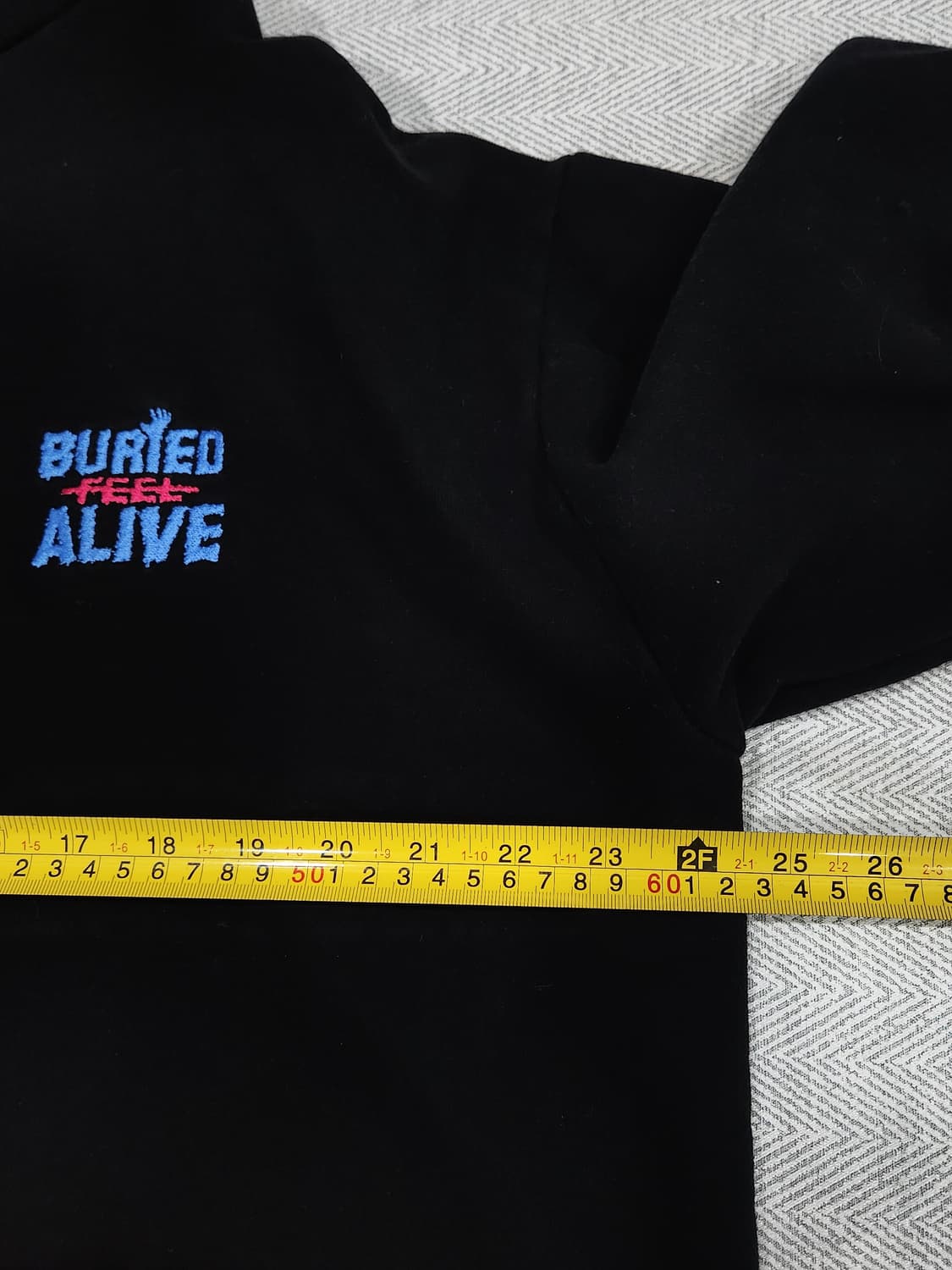 배리드얼라이브 X 필이너프 검정색 후드티 남성 100사이즈 상품이미지6