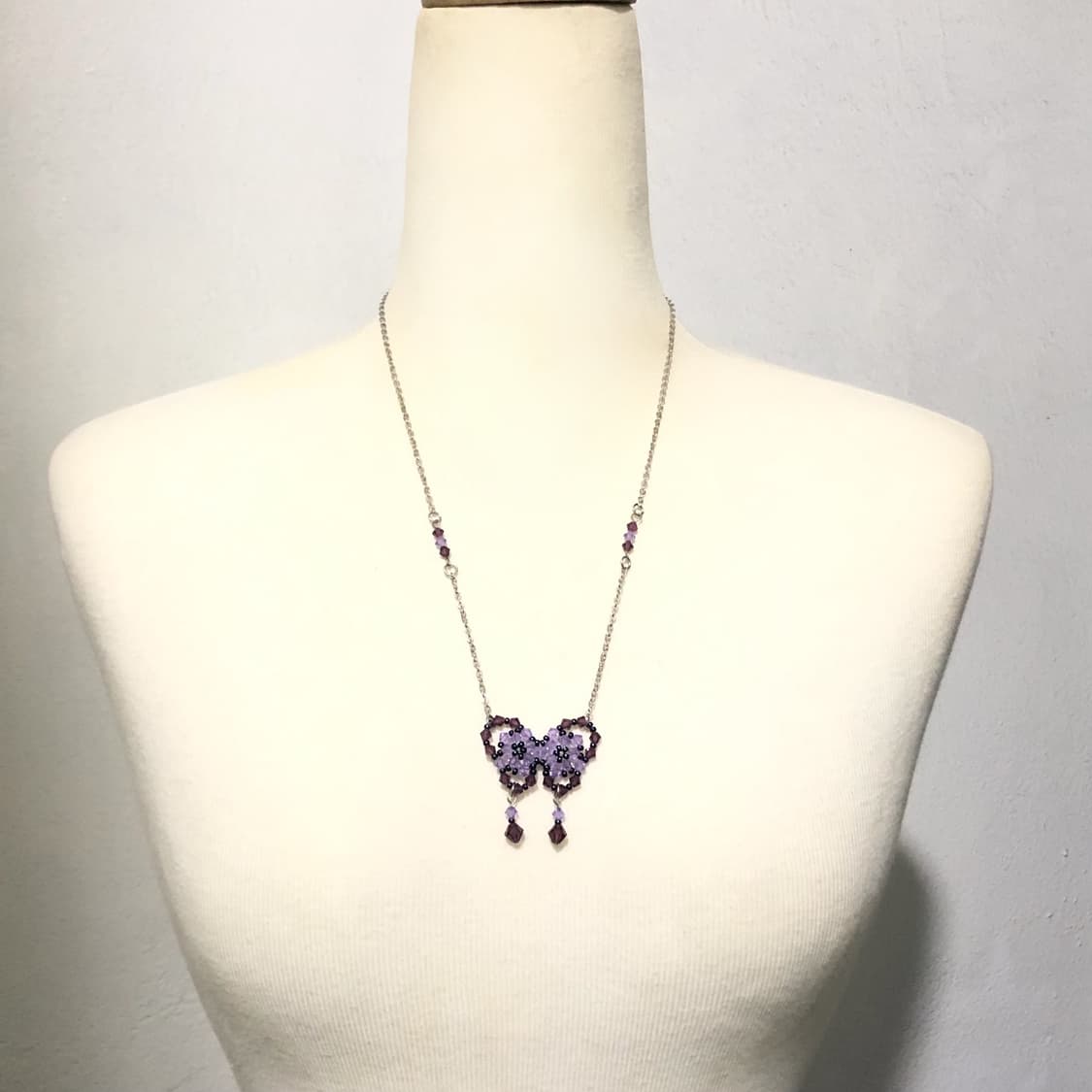 빈티지 핸드메이드 보라 나비 비즈 목걸이 페어리 오리엔탈 긱시크 모리걸 상품이미지1