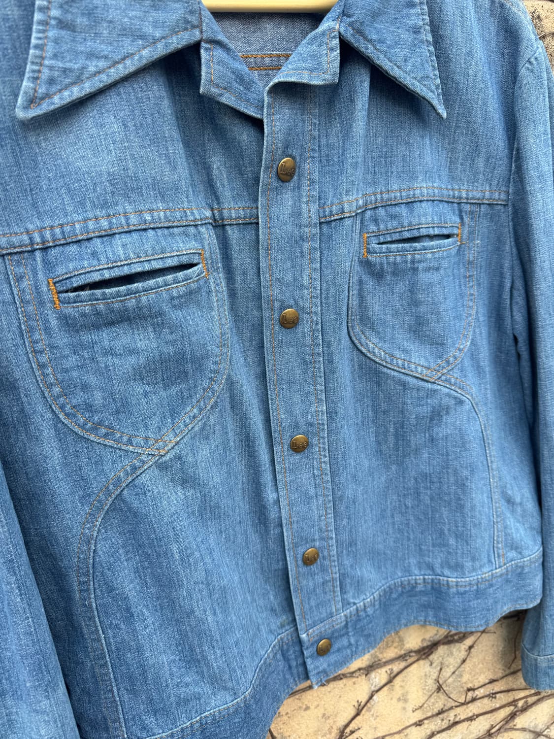 70s lee 빈티지 웨스턴 몰스킨 데님 트러커 자켓 상품이미지5