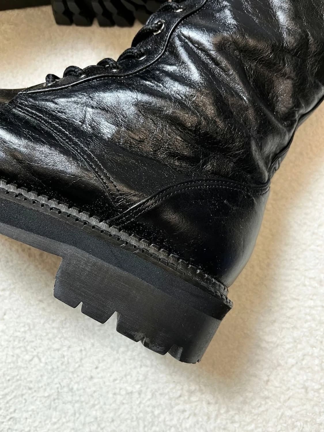 림림 Rim Rim 레이스업 하이 가죽 롱 부츠 A1792 상품이미지6