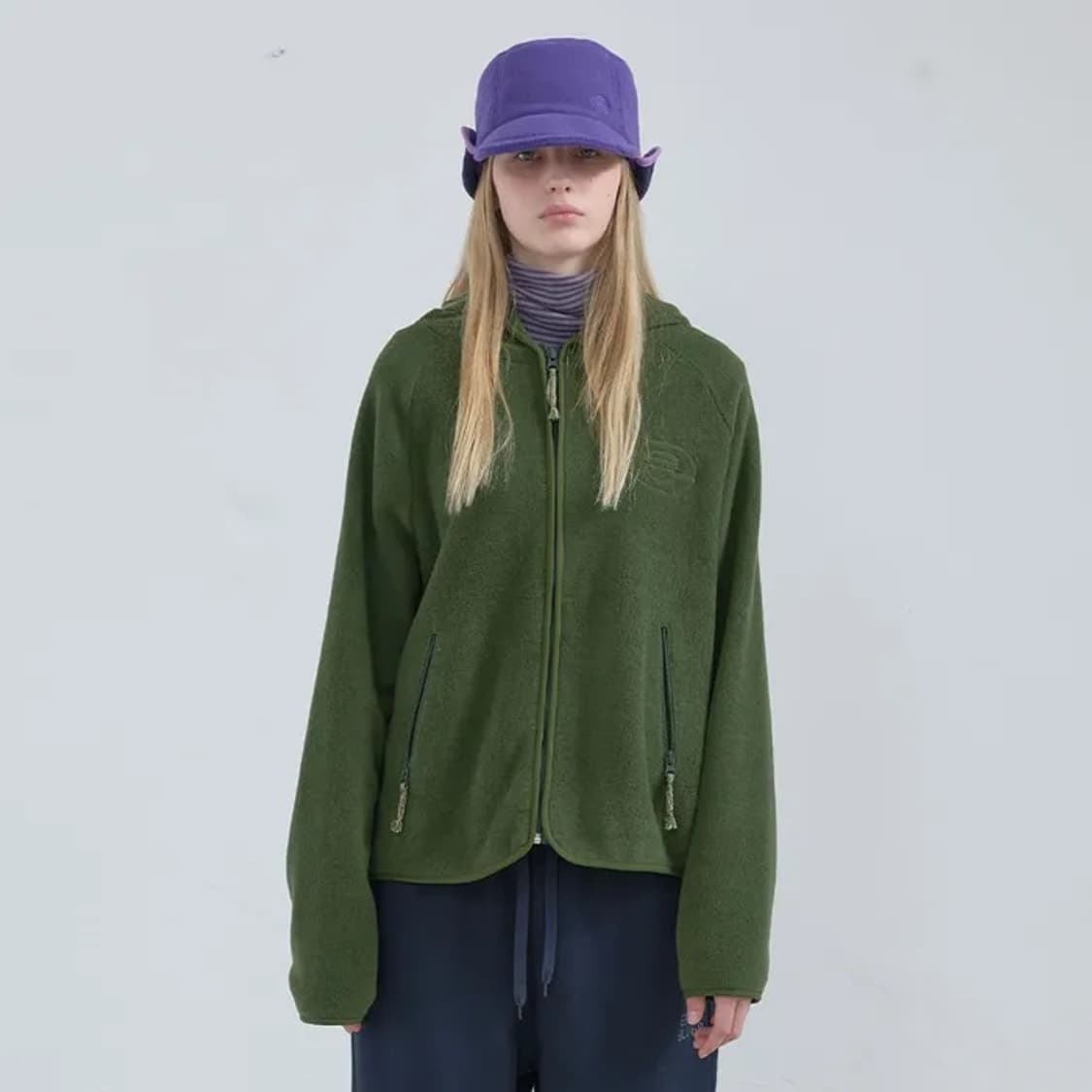 엔조블루스 플리스 집업 후디 (Khaki) 상품이미지1