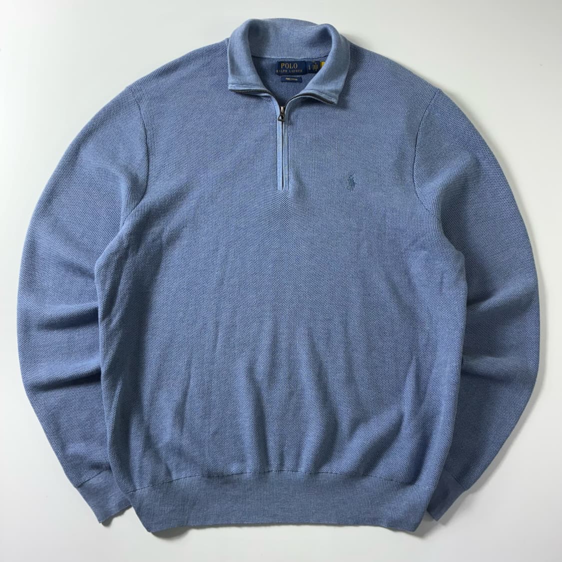 Polo  폴로 랄프로렌 신형 자수 피마코튼 소라 반집업 니트 상품이미지1