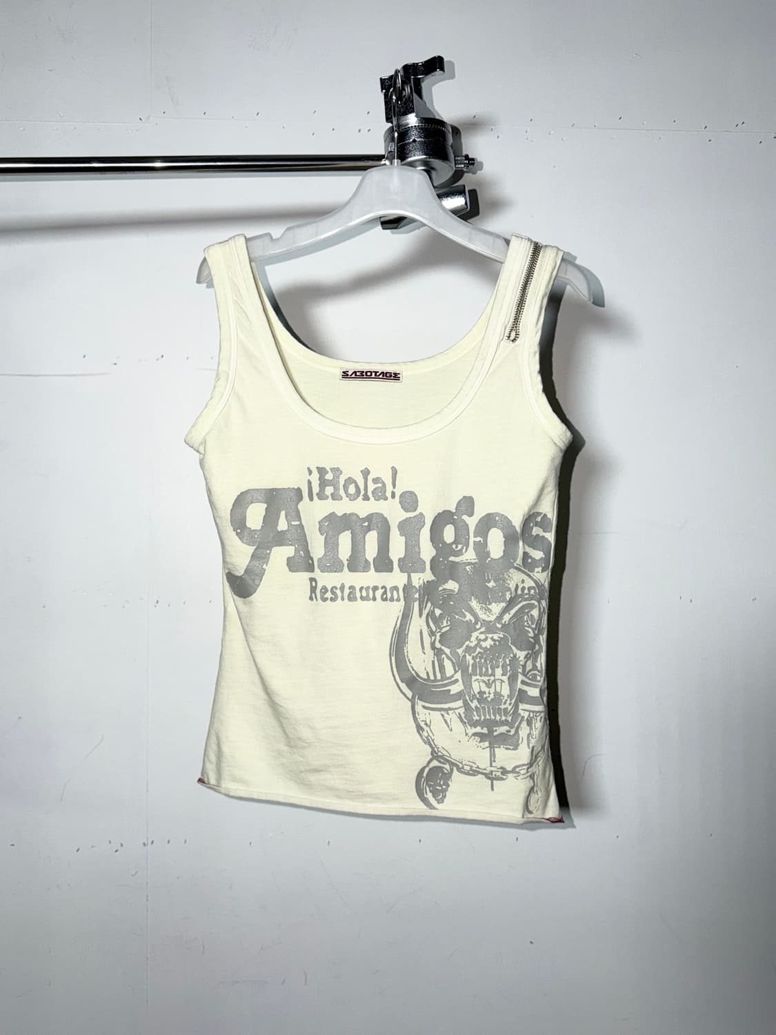90s SABOTAGE Zip Shoulder Graphic Tank 상품이미지6