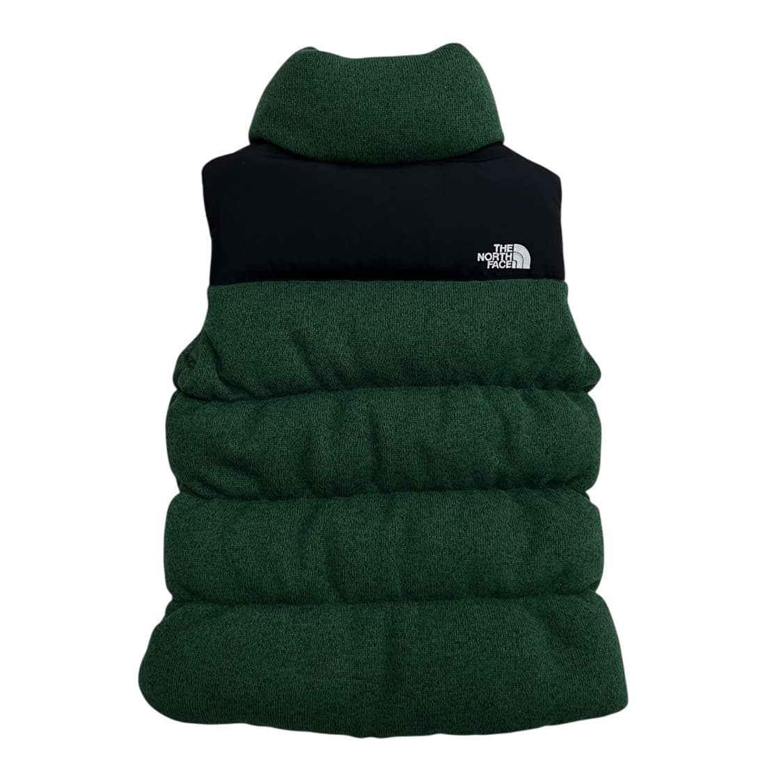 노스페이스 블랙배색 로고 딥그린 니트 패딩조끼 80 상품이미지4