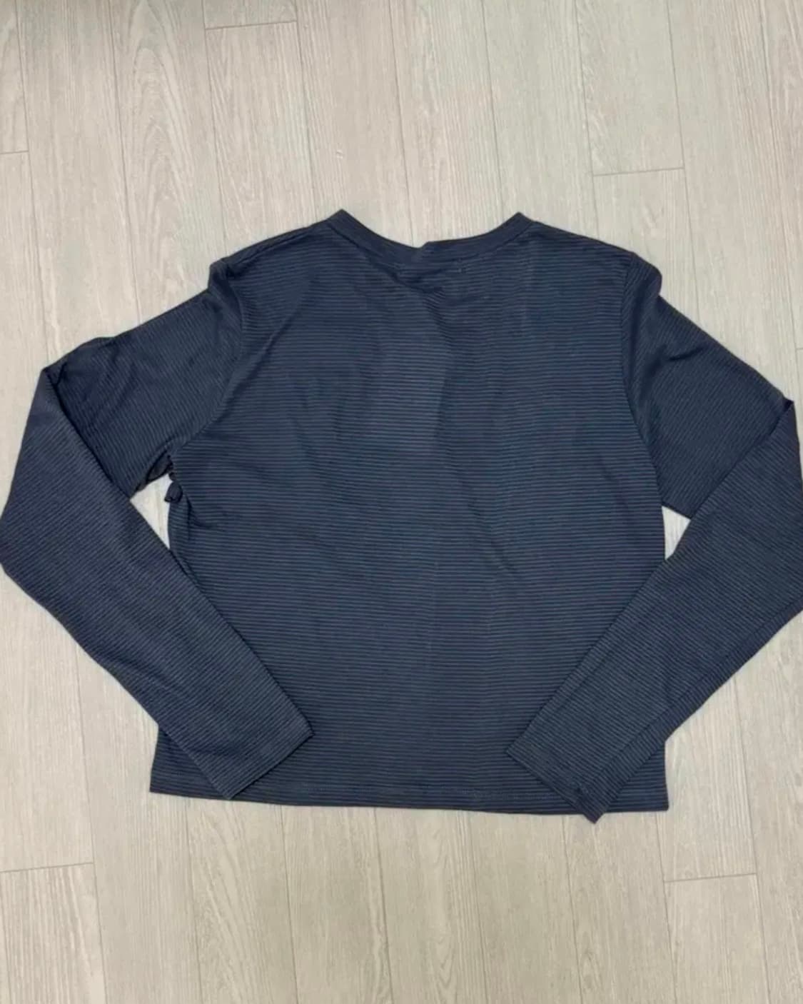 마조네 스트라이프 프릴 가디건 블루 상품이미지2