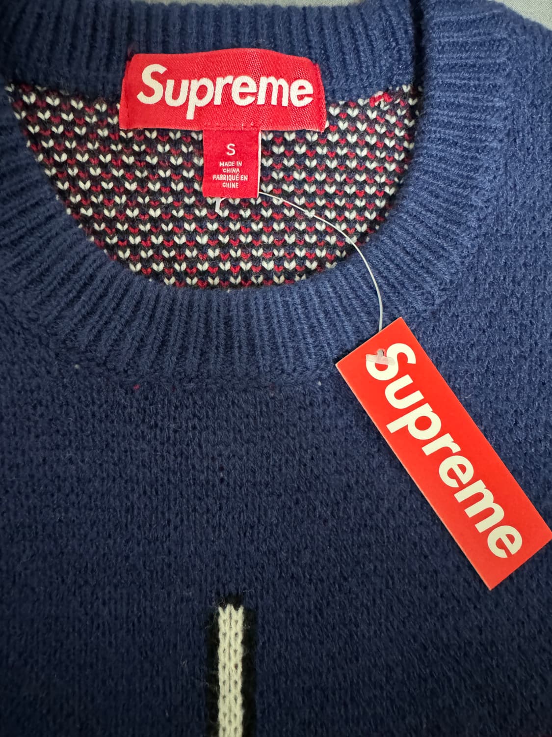 슈프림 타겟 스웨터 네이비 S 상품이미지2