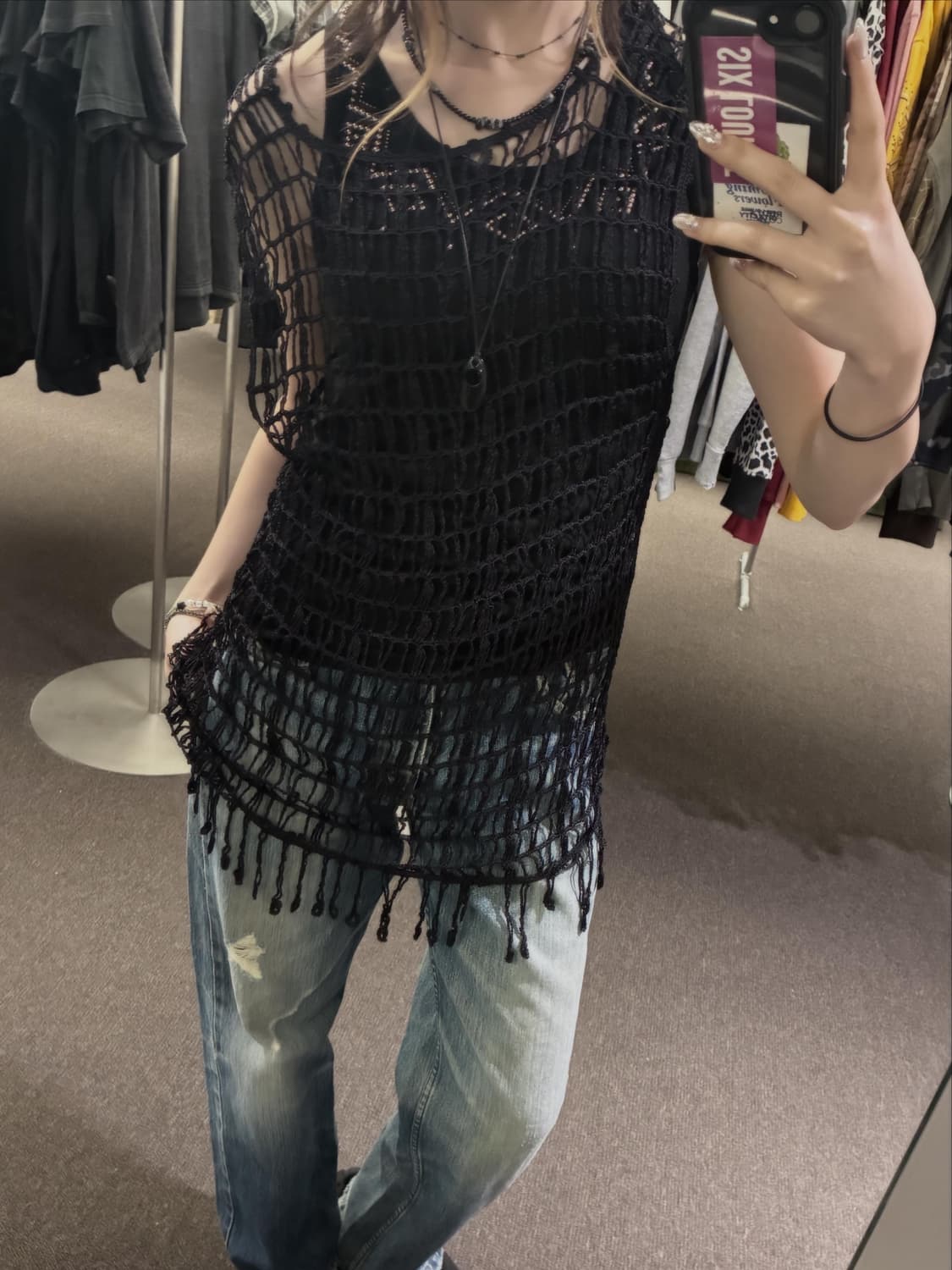 Black Mesh Grunge 🕷️♟️ 상품이미지2