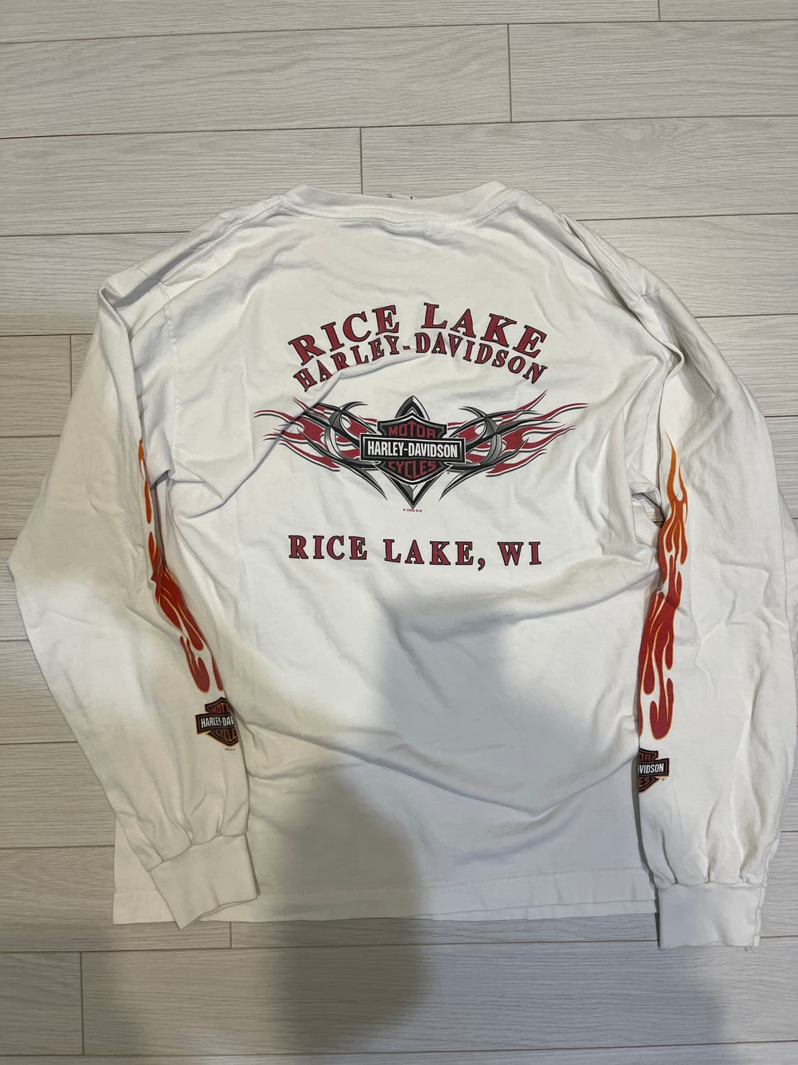 할리데이비슨 빈티지 롱슬리브 L 플레임 made in USA 상품이미지1