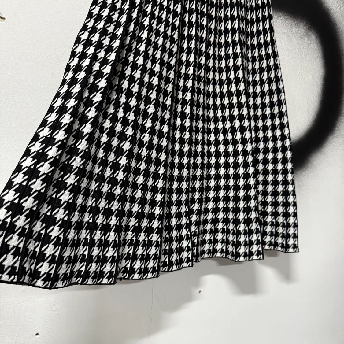 VTG 빈티지 울 혼방 체크 패턴 플레어 롱 스커트 상품이미지5