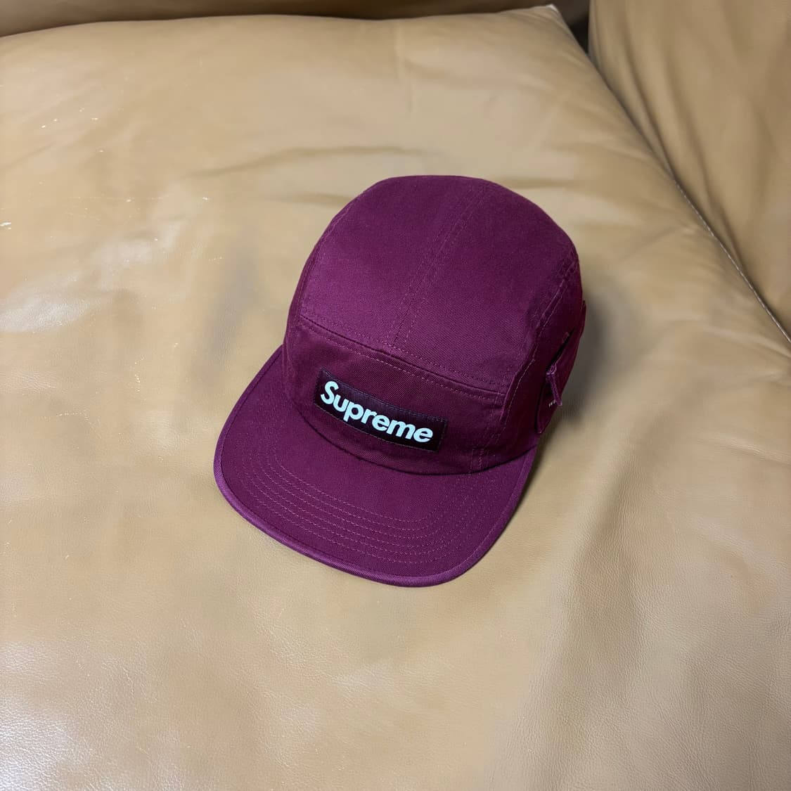 슈프림 캠프캡 모자 박스로고 밀리터리 카고 워시드 와인 상품이미지1