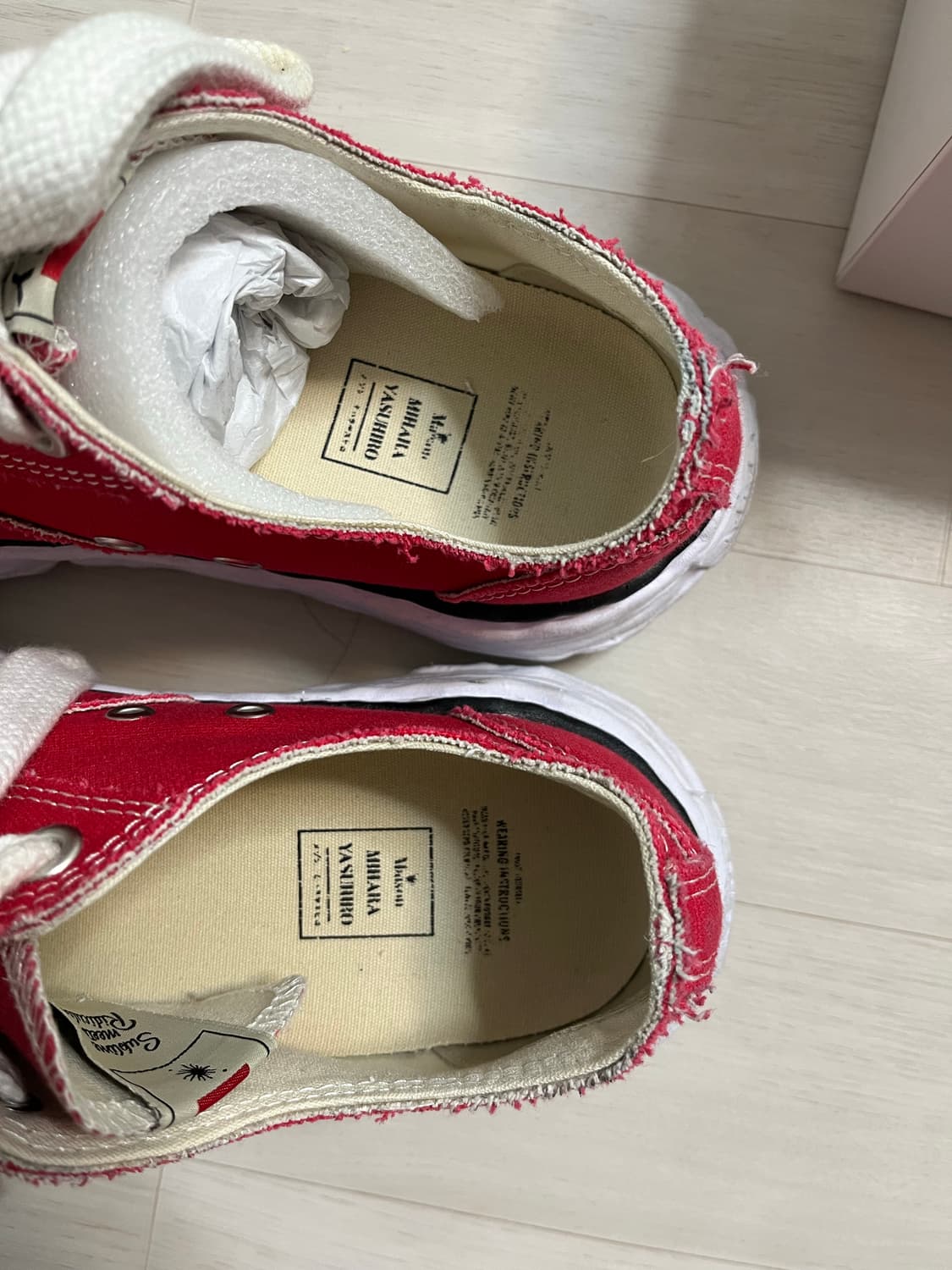 메종 미하라 야스히로 피터슨23 OG 솔 캔버스 로우탑 스니커즈 레드 상품이미지9