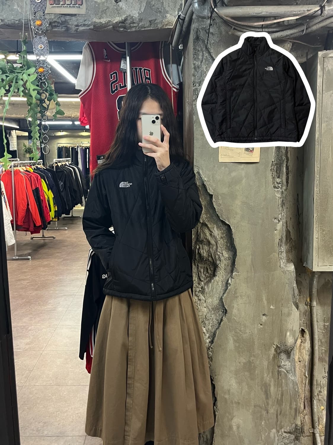 노스페이스 퀄팅 점퍼 블랙 L #csz1922 상품이미지1