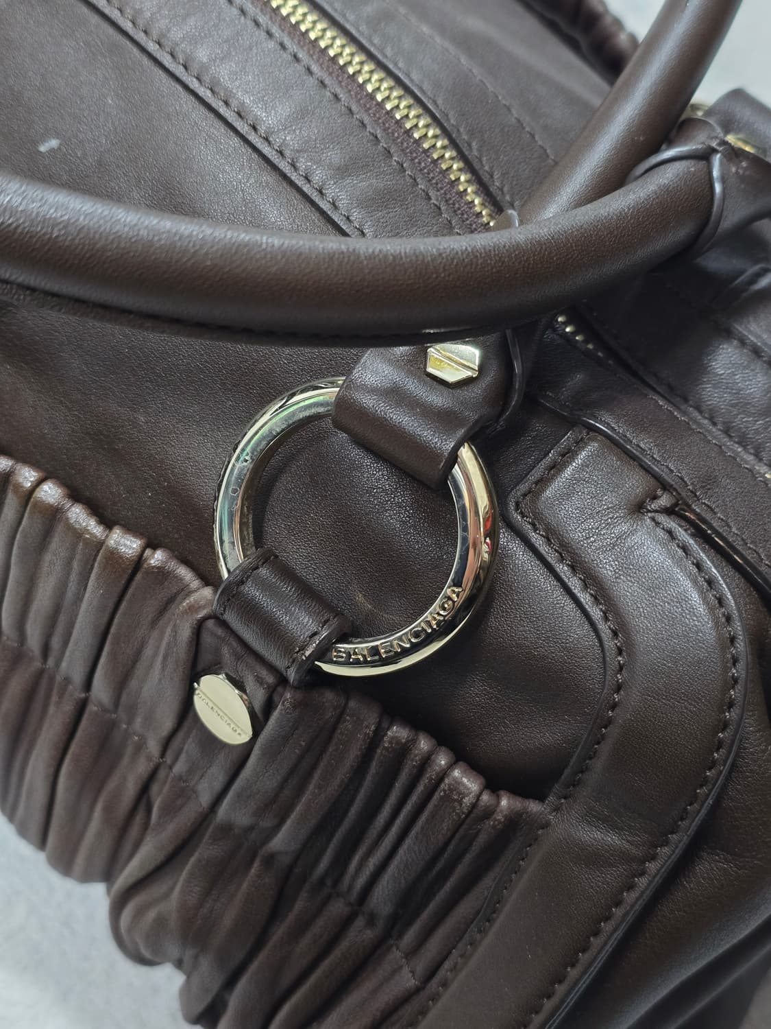 발렌시아가 00's 브라운 레더 숄더백 상품이미지2