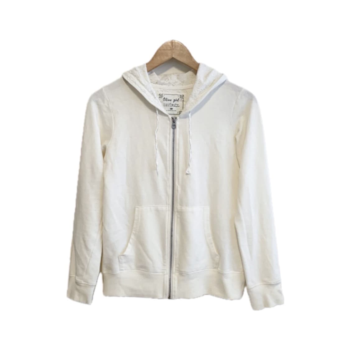 [빈티지] 올리브데올리브 화이트 레이스 후드집업 상품이미지1