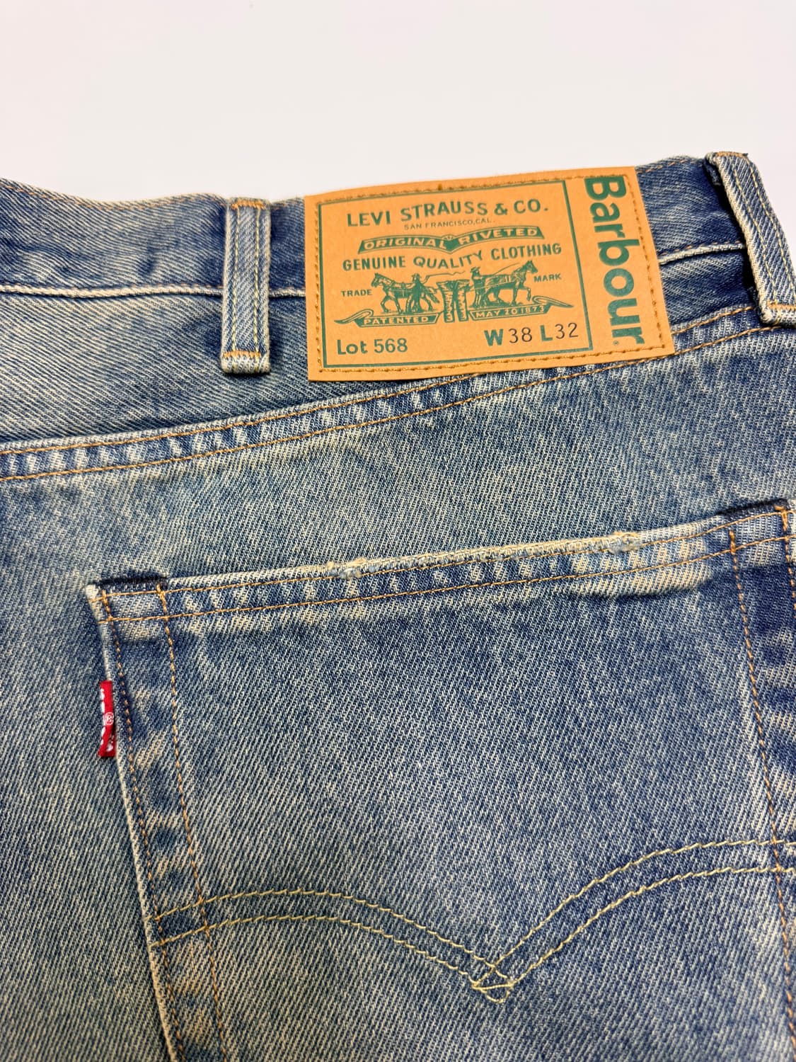 리바이스 x 바버 568 루즈 진 다크 워시 데님 38 상품이미지4