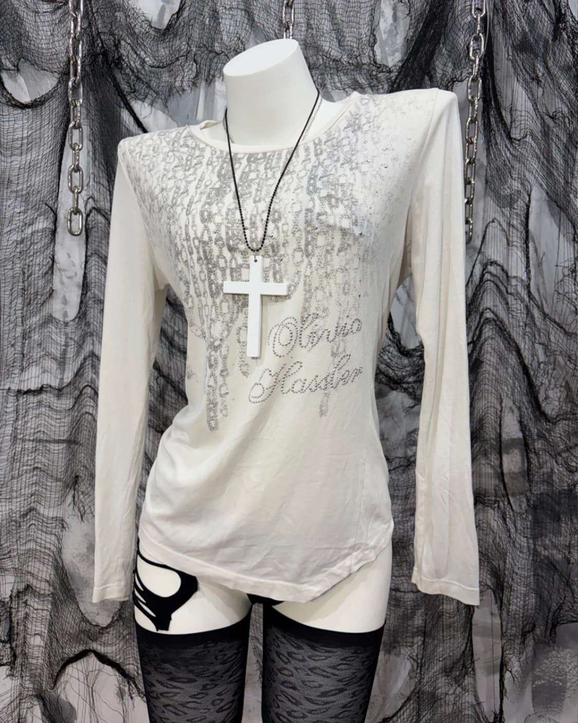 Y2K hassier chain cubic long sleeve 상품이미지4