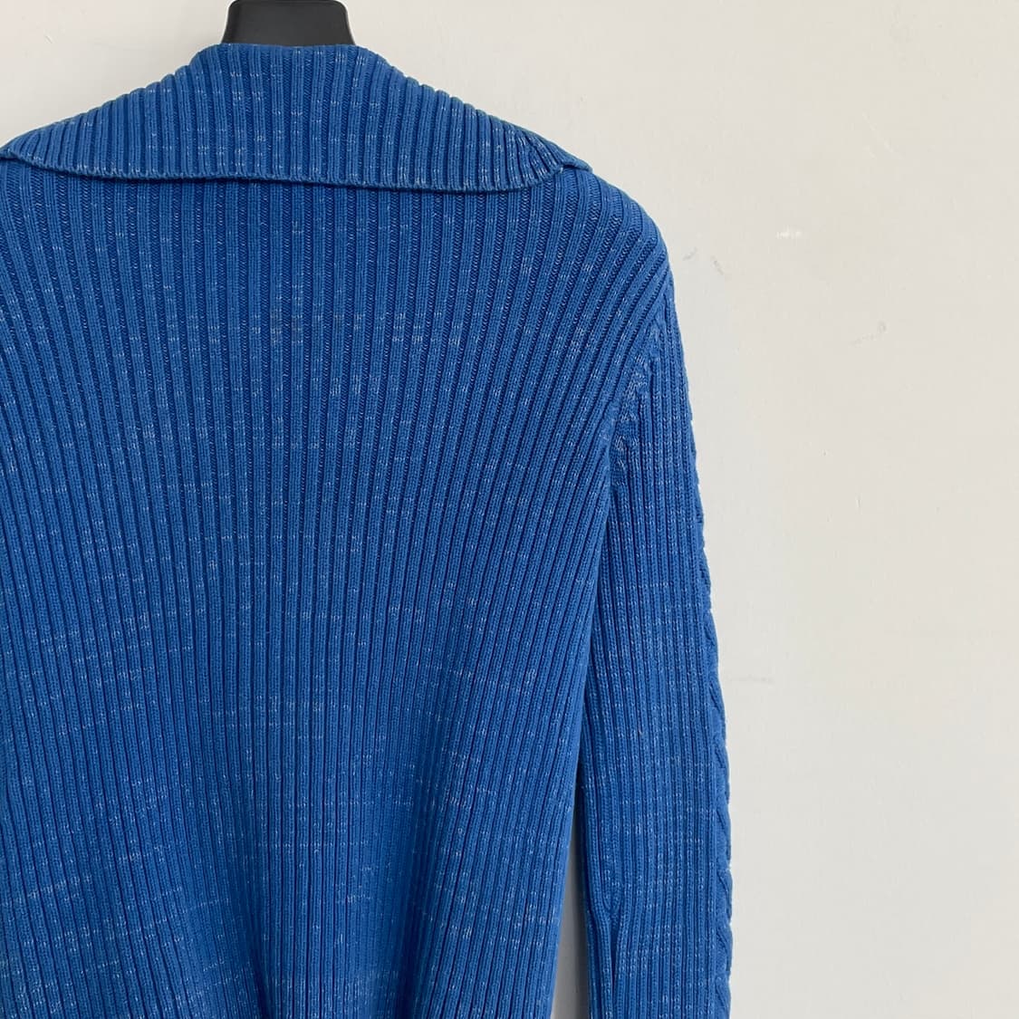 아르마니 익스체인지 블루 골지 코튼 라이더 자켓 Y2K 상품이미지5