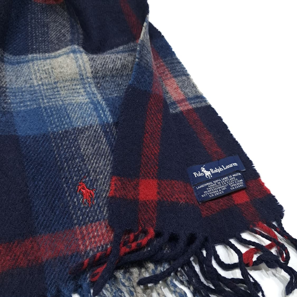MX509 폴로 90s 스코틀랜드판 램스울 타탄체크 머플러 목도리 상품이미지6