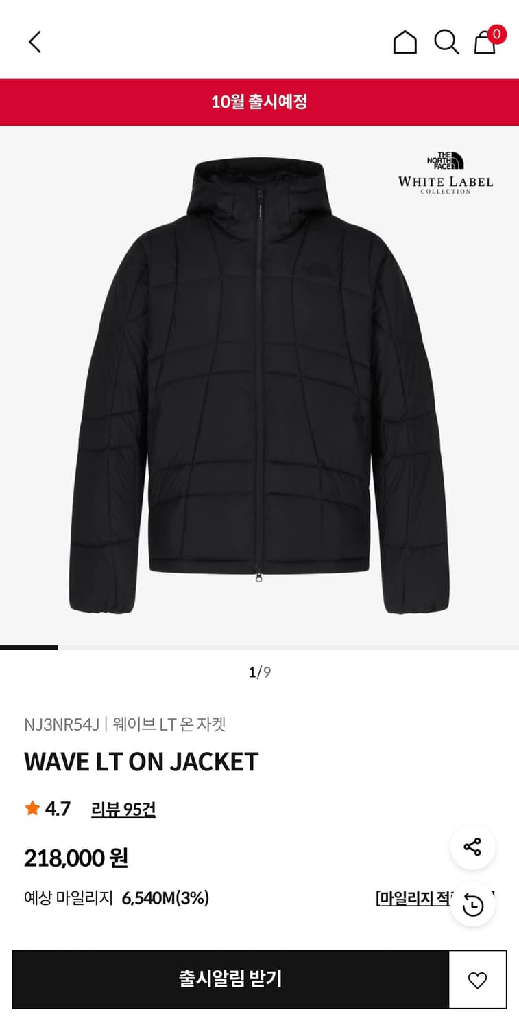 노스페이스 웨이브 LT 온 자켓(2XL) 새상품 상품이미지1