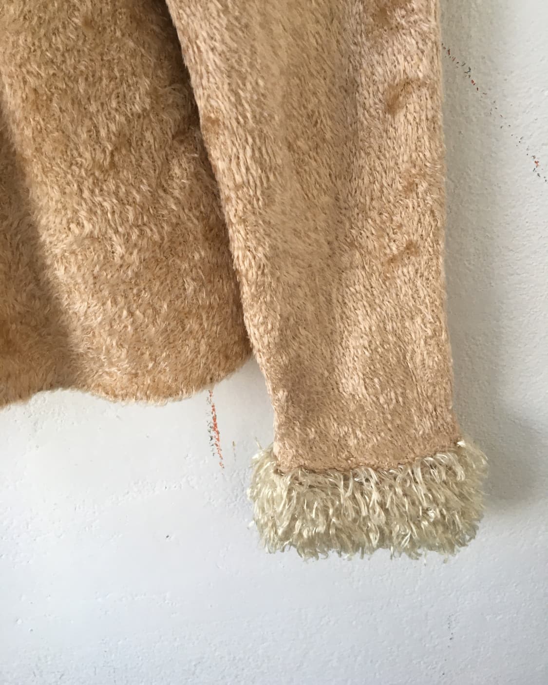 Fluffy collar point knit cardigan 상품이미지4