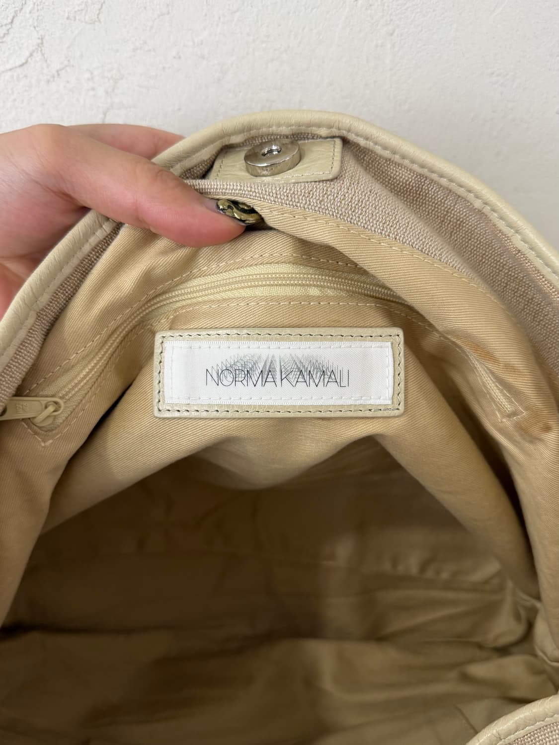 NORMA KAMALI 스터디드 백 (코튼+레더) 상품이미지4