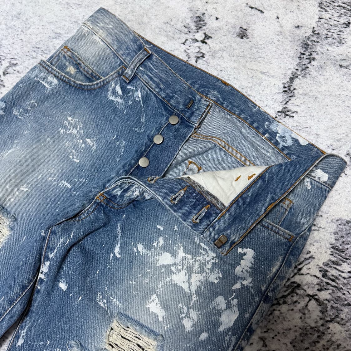 발망 데카르넹 11aw 페인트 데님팬츠 30 상품이미지5