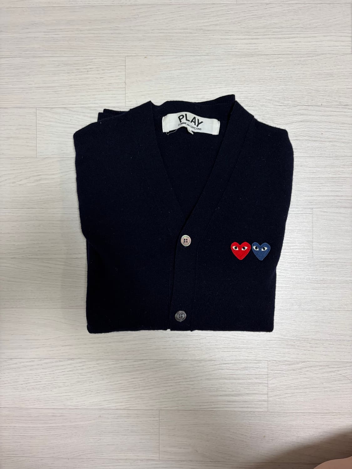 꼼데가르송 더블와펜 가디건 네이비 L 상품이미지6