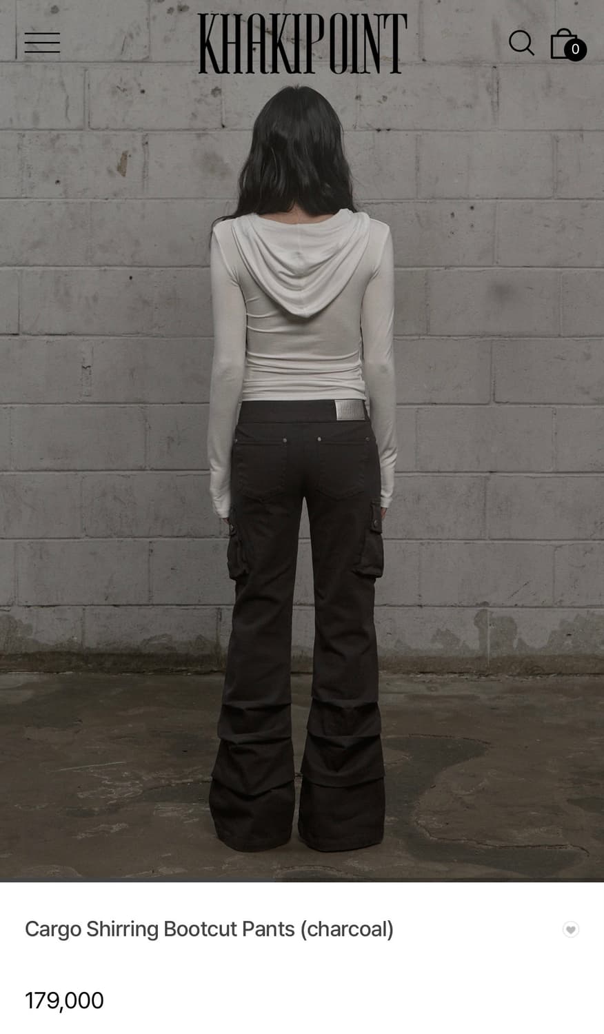 카키포인트 Cargo Shirring Bootcut Pants 상품이미지3