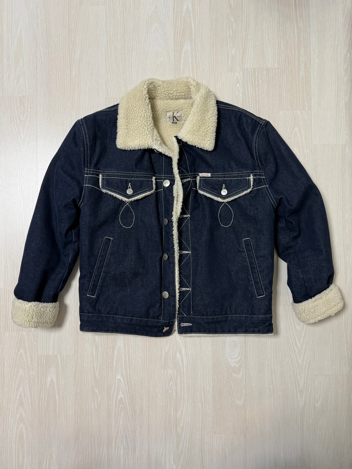캘빈클라인 뽀글이 양털 청 데님 자켓 상품이미지1