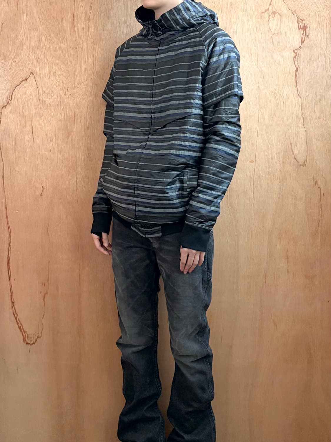 undecorated MAN 레이어드 슬리브 후드집업 상품이미지2