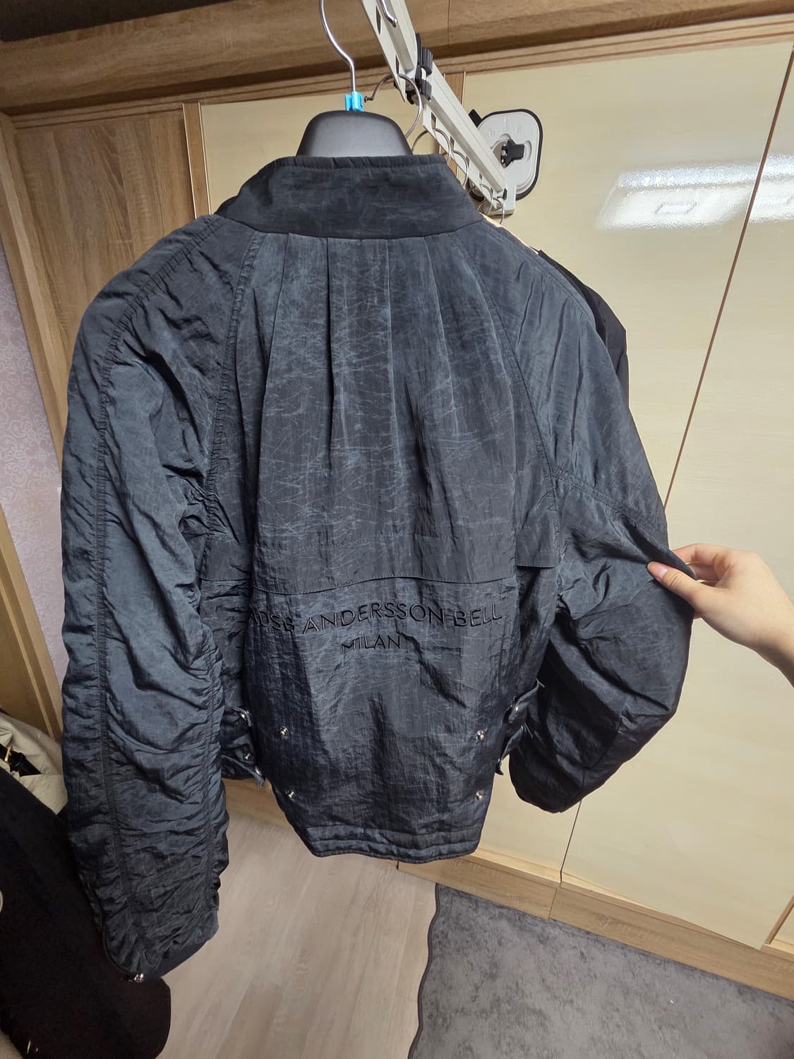 [XL] 앤더슨벨 레이스업 패디드 점퍼 블랙 상품이미지6