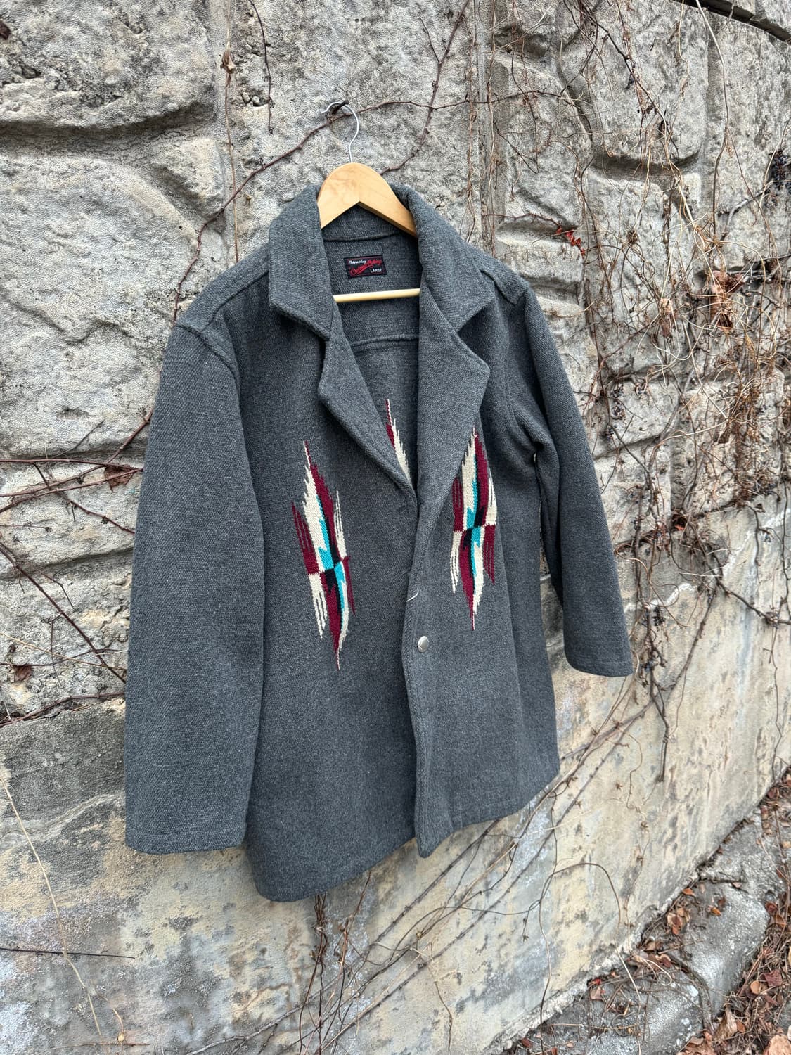 옥토퍼스 아미 나바호 패턴 오르테가 스타일 치마요 자켓 그레이 L 상품이미지4