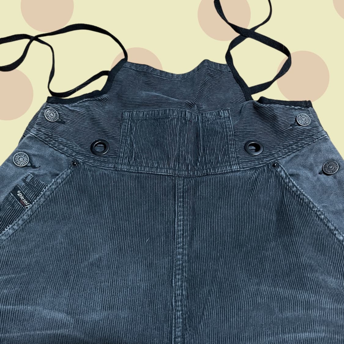 빈티지 디젤 흑청 코듀로이 와이드 오버롤 팬츠 상품이미지4