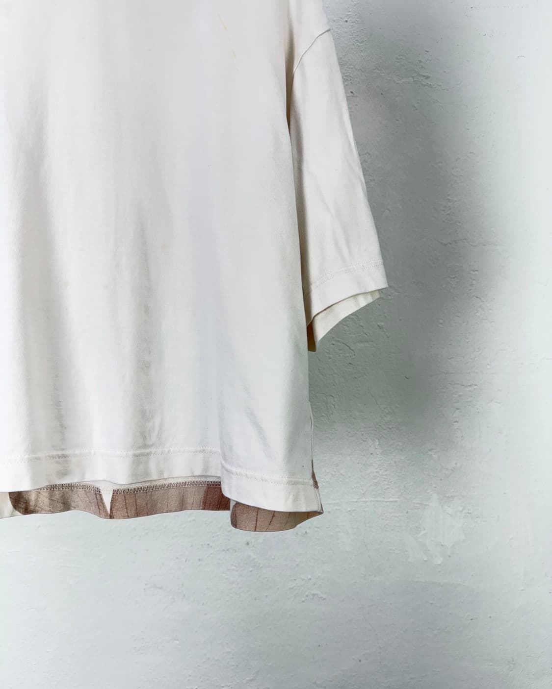 y-3 21ss 베이지 플로럴 그래픽 로우 하프 티셔츠 상품이미지6