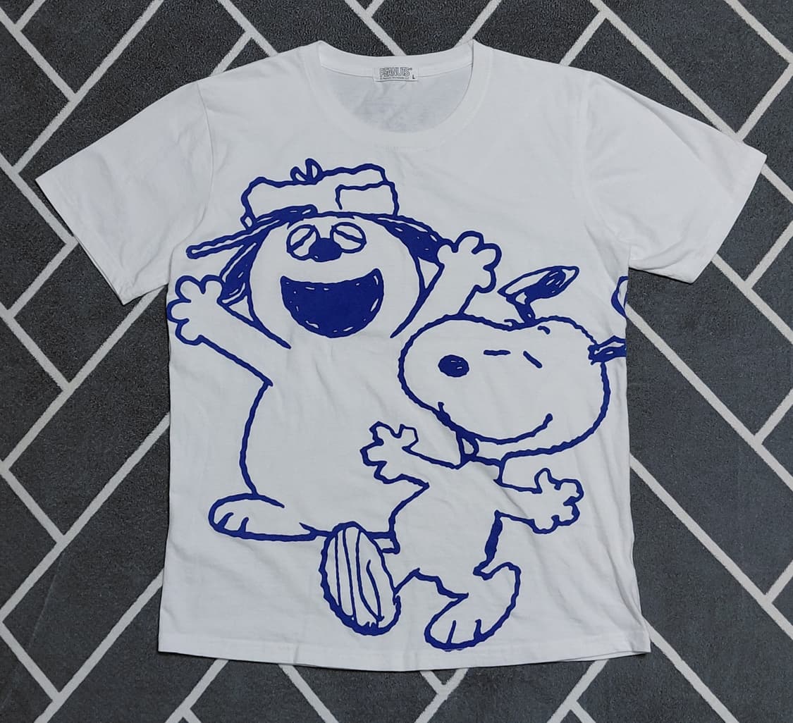 [정품] 스누피&올라프 빅 프린트 화이트 티셔츠 (L사이즈) 상품이미지1