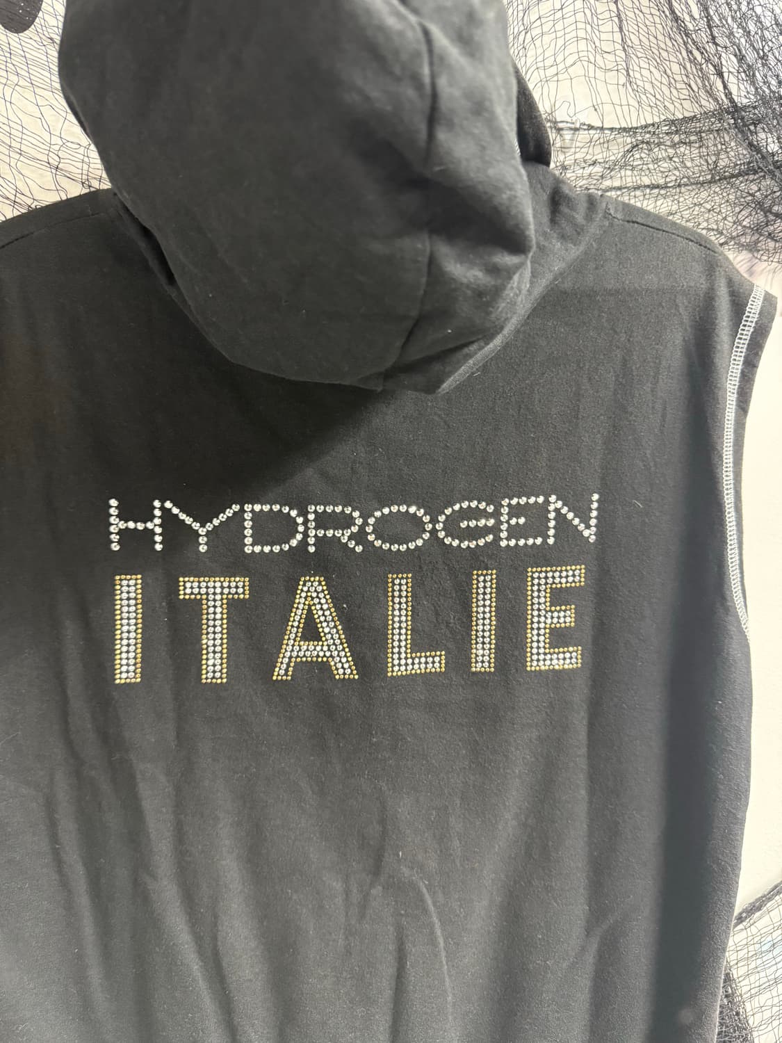 Punk mood beads detail vest zip up 상품이미지4