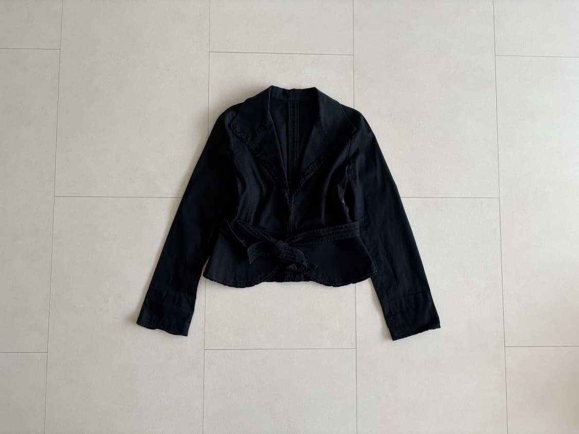 ruffle trim belted jacket 상품이미지1