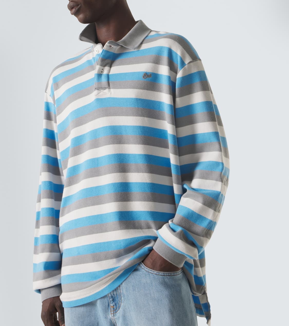 [S,M,L,XL]이알엘 ERL 26ss 스트라이프 폴로티/블루 상품이미지2