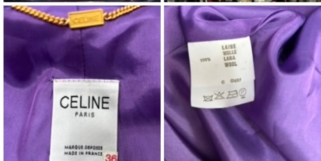 Celine Purple Wide Wool Coat 36size 상품이미지9