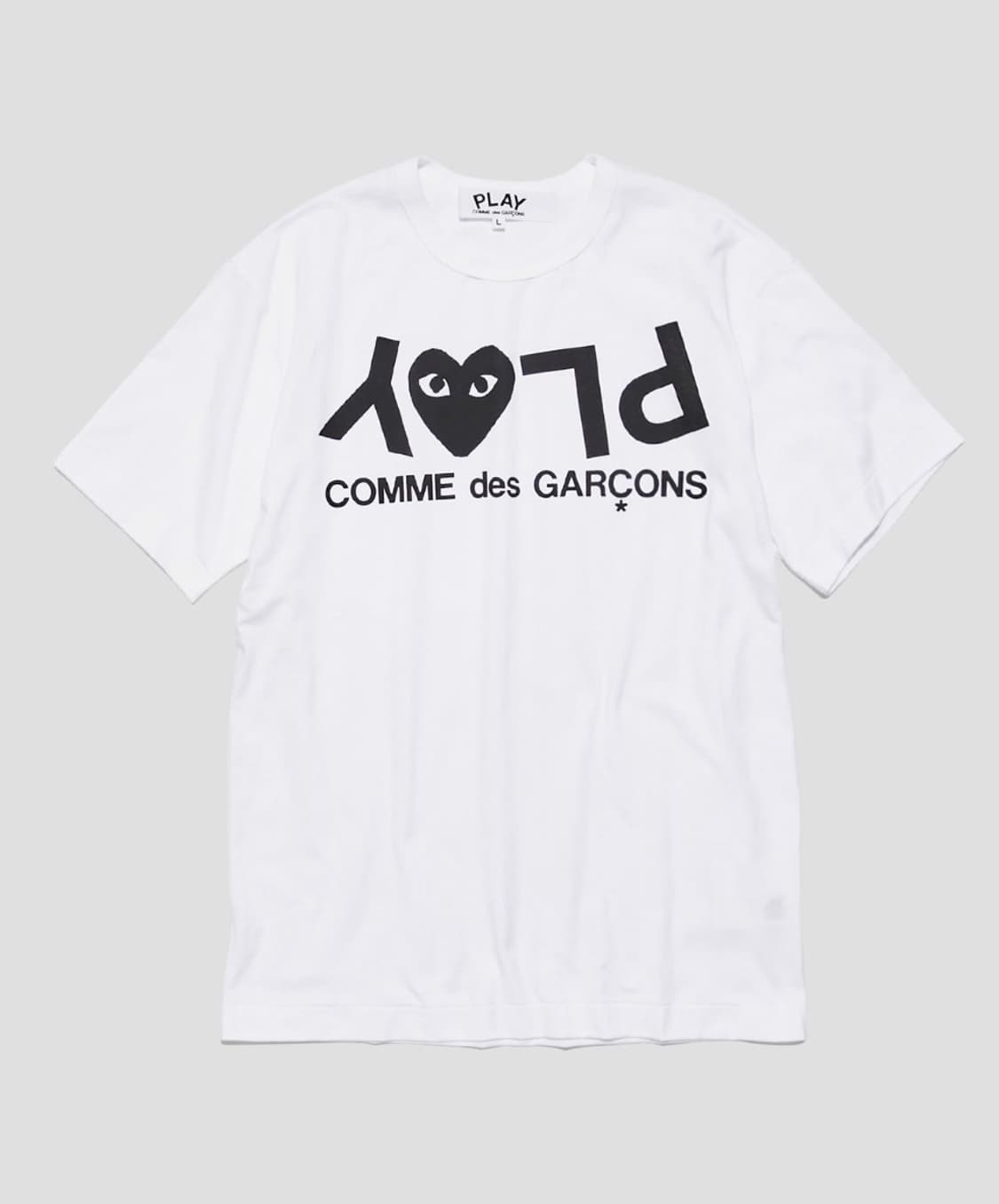 꼼데가르송 플레이 남성 리버스 로고 화이트 티셔츠 상품이미지1