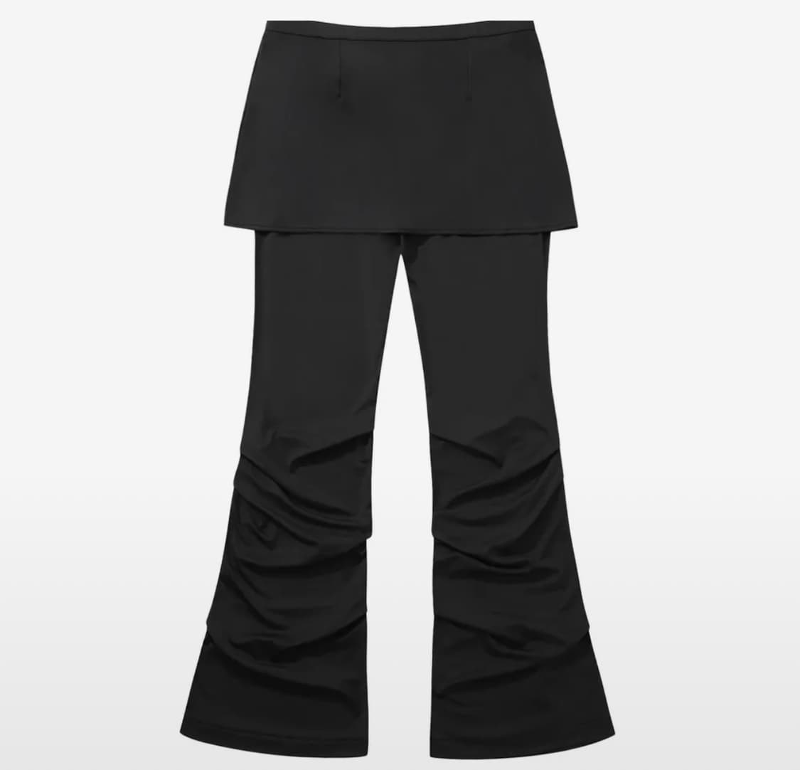 Gem shirring wrap skirt pants 블랙   상품이미지2