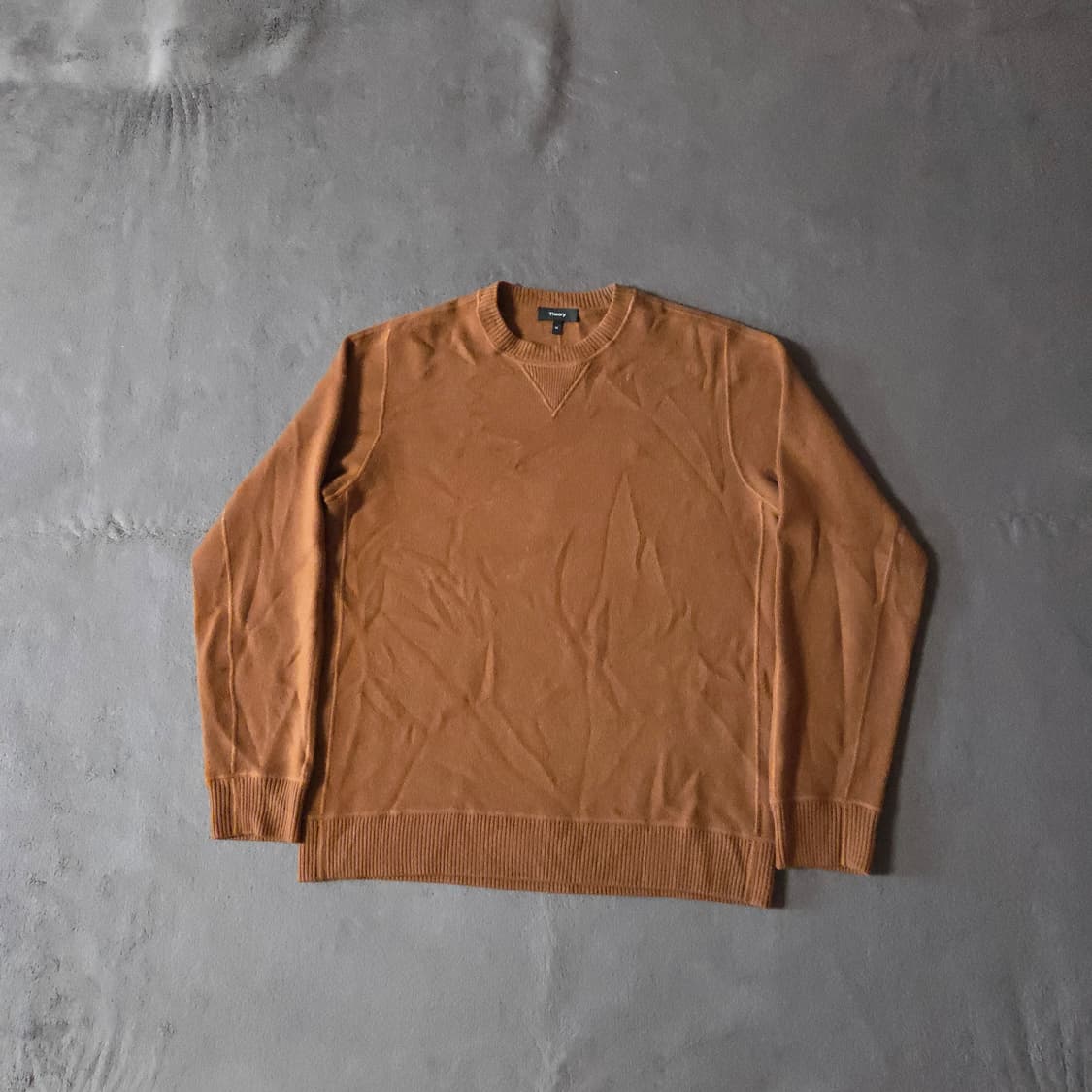 띠어리 캐시미어 100% 알코스 크루넥 니트 스웨터 M 스카치 상품이미지1