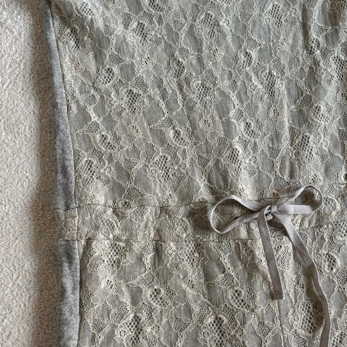 일본빈티지 그레이 레이스 일체형 반바지 롬퍼 상품이미지3