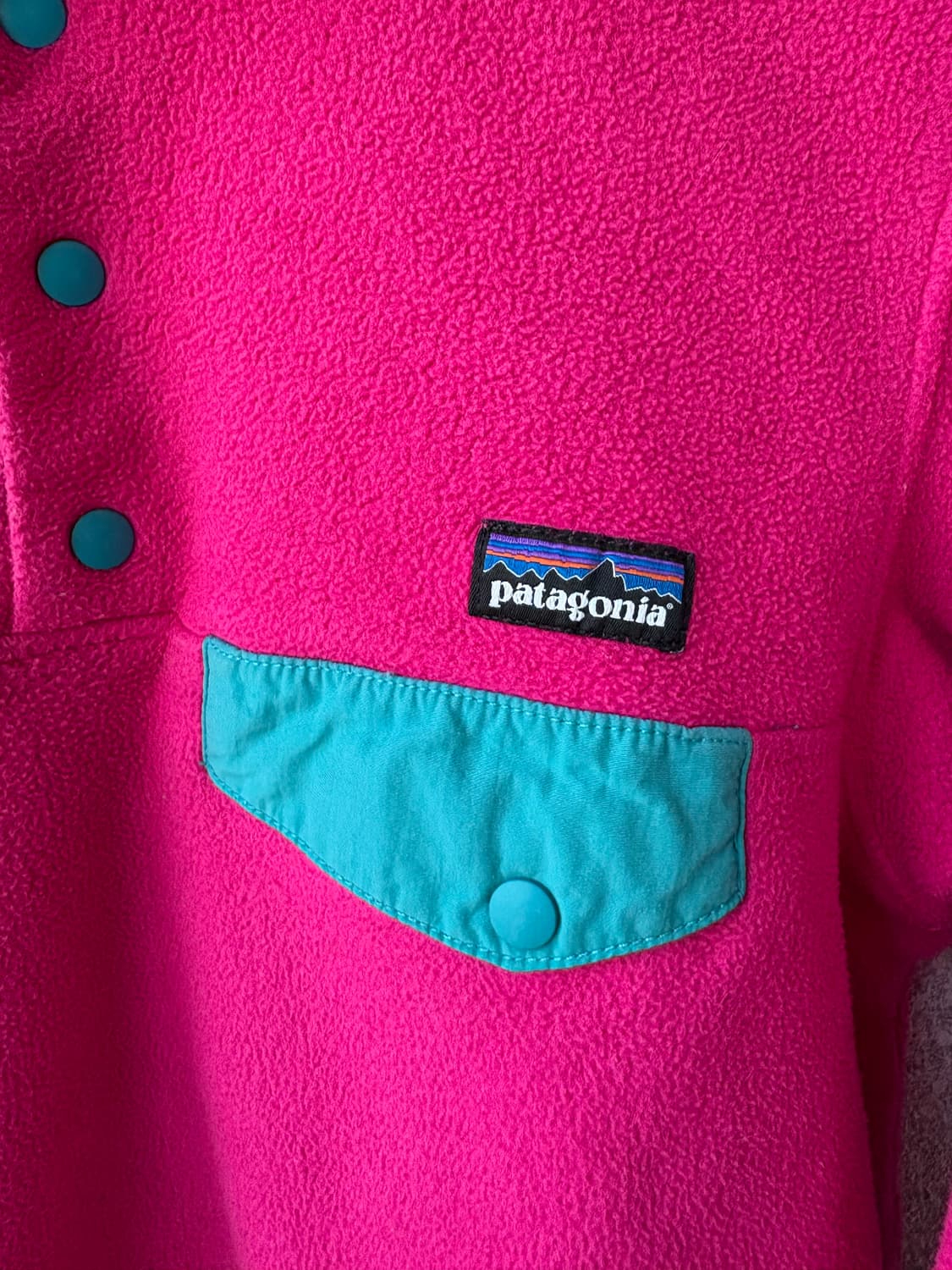 빈티지 파타고니아 신칠라 플리스 핑크/틸 상품이미지4